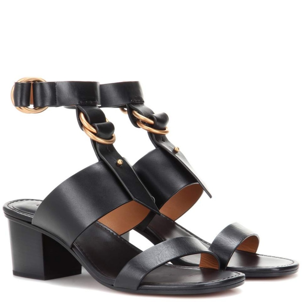 CHLOÉ Kingsley Leather Ankle-Strap Sandals - Picture 2 of 8
